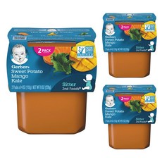 거버 어린이 과일퓨레 113g, 혼합맛(고구마 + 망고 + 케일), 6개