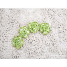 3단 플라워 손뜨개 코사지-체리핑크 4p/ 4cm 4cm