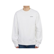 [오프화이트] 웨이브 아웃라인 디아그 슬림 OMBA057C 99FLE013 0110 남자 크루넥 기모 긴팔 맨투맨 티셔츠