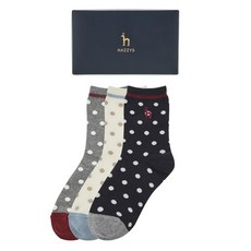 헤지스 여성 20FW 도트패턴 면혼방 중목양말3종세트 HSSS0D774WT