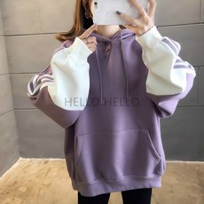 HH 가을겨울 기모 도툼한 루즈핏 후드티