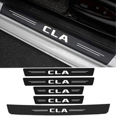 탄소 섬유 자동차 도어 씰 프로텍터 메르세데스 벤츠 CLA 로고 SLK GLS GLA W214 후면 트렁크 범퍼 가드 스티커 액세서리, [03] 5pcs, 5개