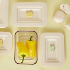 네스틱 토끼 에코볼 직사각 350ml 3P 2SET, 루미너리그린/바나나옐로우