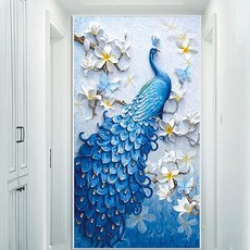 봉황 보석십자수 큐빅아트 Diy키트 보석 비즈공예, 개, 50 X 82CM