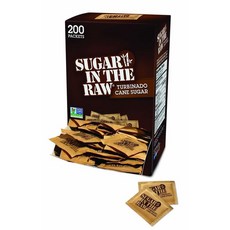 In The Raw 슈가인더로 갈색설탕 터비나도 케인슈가 원당 Sugar Turbinado Cane 200개
