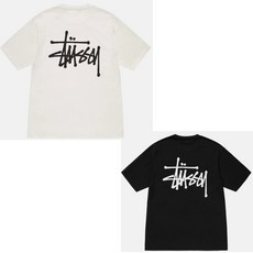 스투시 반팔티셔츠 피그먼트 다잉 로고 티셔츠 블랙 화이트 [국내매장판] BASIC STUSSY TEE PIGMENT DYED