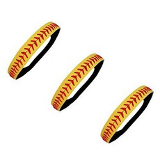 Kenz Laurenz Wholesale 50 Softball 헤드밴드 - Yellow 가죽 레드 스티칭 S