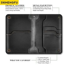  가죽 여행 여권 홀더 커버 케이스 도난 방지 RFID 보호 카드 지갑 대용량 