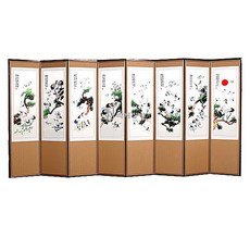 송백도 8폭 자수 병풍＋(특허)버팀고무 고정장치증정/병풍/제사용병풍