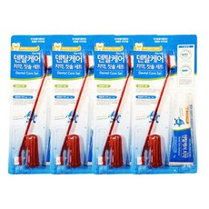 덴탈케어 애견 치약칫솔 세트, 70g, 4개