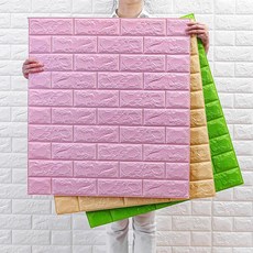아이들을위한 방수 3d 벽돌 스티커 거실 장식 벽지 접착제 XO2814, 연퍼플