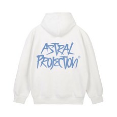아스트랄 프로젝션 ASTRAL PROJECTION 그래피티 레터링 오버핏 와이드 숄더 후디 화이트