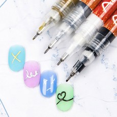 드로잉 네일아트 아크릴 펜 4컬러, 실버