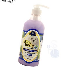 일안 벨버드 블루베리 샴푸 린스 겸용 백모용 750ML 강아지, 1개