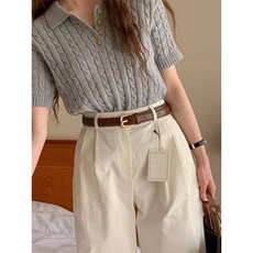 폴로케이블반팔니트