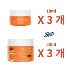 태국 부츠 비타민C 브라이트닝 크림(데이 크림) 18ml x 3개 / 비타민C 브라이트닝 수면마스크 크림(나이트 크림) 50ml x 3개 총6개, 데이 크림 18ml 3개+ 나이트 크림 50ml 3개, 비타민 크림 X 6개