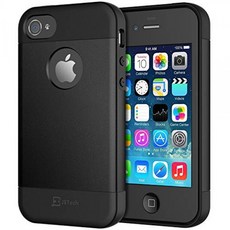 iPhone4s 및 iPhone4 용의 JETechTPU 케이스 블랙