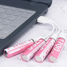 AA충전지 재사용 C타입충전되는 리튬이온 LED 1700mAh