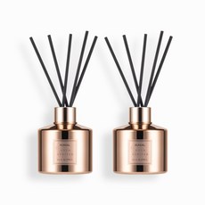  쿤달 퍼퓸 디퓨저 로즈골드 에디션 200ml 2개 + 섬유스틱 10개 바질앤시트러스향, 4세트 