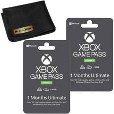 Microsoft - Xbox Game Pass Ultimate 1개월 멤버십 카드에 인쇄된 코드(2팩) + PremGear 청소용 천
