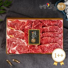 [농협안심한우] 1등급이상 한우 구이 선물세트, 1세트, 1++구이3호(등심500g+채끝500g), 1kg