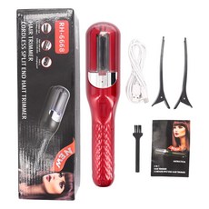 상한 머리 데미지컷 셀프 자르기 고데기 헤어 트리머 전문가용 긴머리 관리기, Red