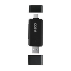 코시 타입C OTG USB3.0 PC겸용 카드리더기, CR2021C, 블랙, 1개