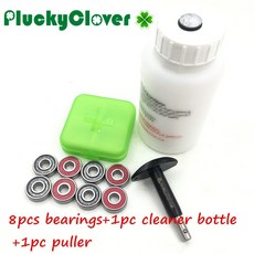 경제적 인 콤보 ~ 8pc 608zz 인라인 스케이트 베어링 + 스케이트 보드 베어링 클리너 + 경쟁 스케이트 608 베어링 분해 도구|skate bearings|inline, 1개, 1lot bearing combo, 단일