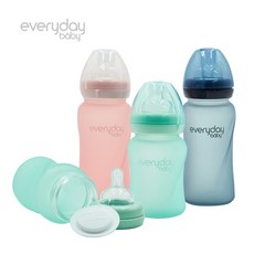 에브리데이베이비 유리 젖병 모음(젖꼭지포함), 파스텔, 파스텔 150ml(민트그린)