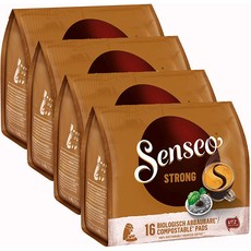 Senseo 커피 포드 하고 강렬하며 풍부한 맛 새로운 디자인 4 팩 x 16, 단일상품
