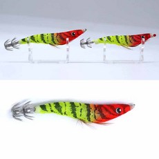 호라이즌 슬림 새우 에기, 95mm, 줄무늬 레드옐로우 K0331, 1개