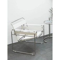 미드센추리 모던 바실리 체어 빈티지 인테리어 의자 철제 1인용 디자인 레트로 팔걸이, 화이트, 1개