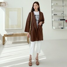 미씨엘라 엘라메이드 샌드 린넨 로브 가디건
