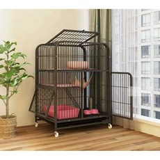 고양이 켄넬 강아지케이지 울타리 펜스 고양이펜스, 1개, 3단둥근 78x55x107 블랙 실용패키지