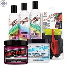 [ MANIC PANIC ] 매니컬 패닉 푸스 샤 쇼크 헤어 염색 묶음 파스텔 - 이저 파스텔 헤어 컬러 믹서 샴푸를 푸는 샴푸가 아니며 샴푸를 망가 뜨리지 않고 색상을 유지하십시오., 1개, One Color_One Size