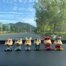 차량용방향제 장식품 초보운전 액자걸이 카드 렌터카 소품 크레용 새 피규어 인테리어 귀여운, 01 8종류의 짱구+누드볼륨