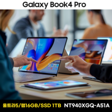 삼성노트북 갤럭시북4 프로 NT940XGQ-A51A WIN11 PRO 울트라5 아크 게이밍 포토샵 영상편집 사무용 업무용 태블릿 AI 노트북 한컴 MS 오피스, 16GB, 1TB, 문스톤 그레이