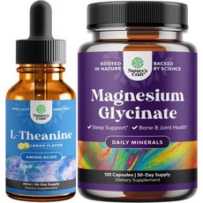 Bundle of High Absorption L-Theanine Liquid Drops - Nootropic Focus Supplement and Magnesium Glycina