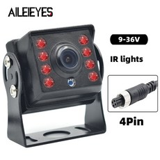 트럭 화물차 전방 후방 카메라 12v24v 자동차 백업 리어 뷰 4pinav led, 4핀(IR 조명), 선 포함(후면도)