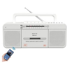 WISCENT 블루투스 휴대용 카세트 카셋트 테이프 플레이어 라디오 MP3 녹음기, 기본