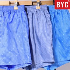 BYC 남성 트렁크 팬티 사각팬티 순면 80수 박서 실크촉감 3매입 빅사이즈