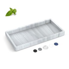 실리콘 욕실 트레이 카운터용 두꺼운 비산 방지 내구성 직사각형 화장대 카운터 비누 디스펜서 트레이용 대형 269 x 13cm106 51인치 154371, 대리석 패턴, 1개