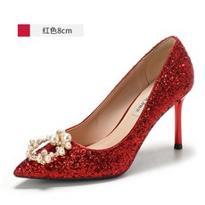 웨딩슈즈 크리스탈 구두 장식 스틸레토 글리터 3cm 6cm 8cm 슈즈 코사지 셀프웨딩 피로연