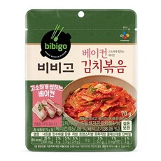 CJ제일제당 쏘울푸드 비비고 베이컨 김치볶음 70g 완내스 발효식품 간편식 캠핑요리 김장재료 도시락반찬 풍미업, 22개