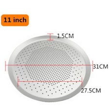 라운드 피자 팬 펀칭 구멍 파이 금형 알루미늄 팬케이크 베이킹, 12.11inch, 1개
