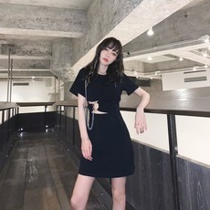 검정치마 3000ConceptsofLu블랙색 원피스스커트 여성여름옷 2020뉴타입 허리조임 날씬해보이는 분위기있는