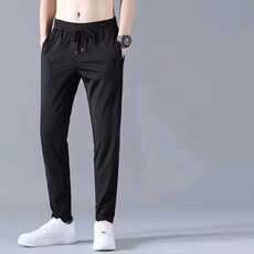 남성 여름 메쉬 스판 트레이닝팬츠 편안한 아이스 일자바지 HTP57