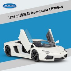 Welly 1:24 람보르기니 Aventador LP700-4 다이 캐스트 화이트 핑크 오렌지 블루 옐로우 스포츠 자동차 합, 01 WHITE
