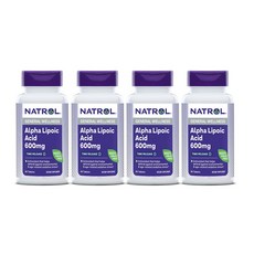 Natrol 미국직배송 나트롤 알파리포산 600mg 칼슘 100mg 45 타블렛 정품, 45정, 4개