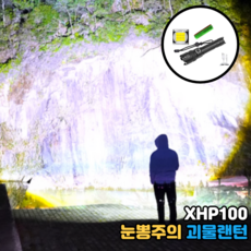 눈뽕주의 XHP100 반듯케어 손전등 초강력 LED 손전등 충전식 미니 줌기능 탑재 고휘도 휴대용 손전등, 1개